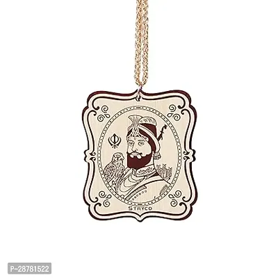 Stryco Guru Gobind Ji Wooden Photo Car  Hanging