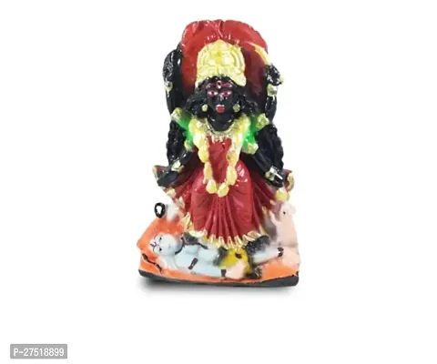 Karukrit Collections Maa Kali Mata Idol With Shiv Ji Decorative Showpiece Marble, 5 Inch, Black