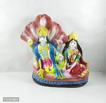 Karukrit Collections Lord Vishnu Laxmi Narayan Sitting On Ananta Sheshnaag Showpiece Idol