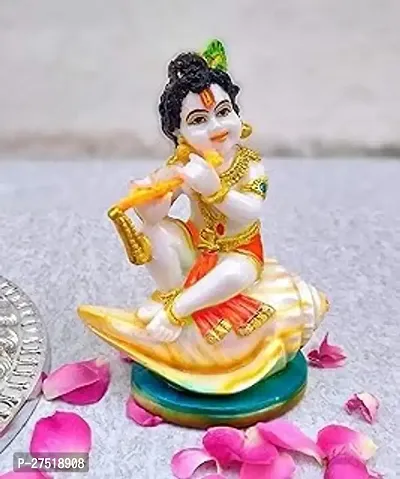 Karukrit Collections Little Krishna Decorative Showpiece Items, Polyresin, Multicolor, 5 Inch