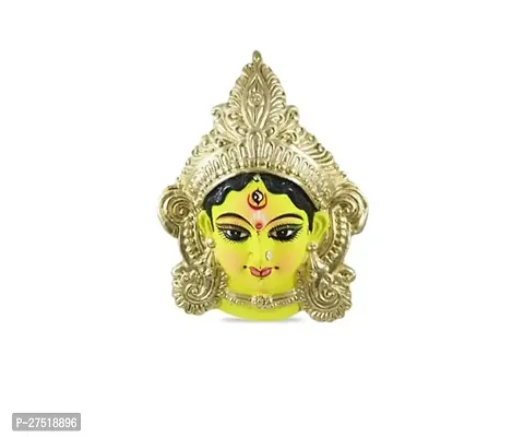 Karukrit Collections Maa Durga Face Idol Poly Resin, Multicolor 7 Inch