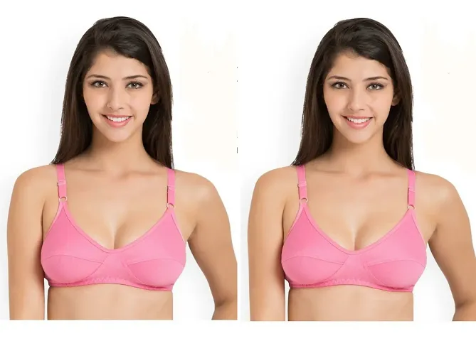 Stylish Blend Solid Bras For Women Pack Of 2