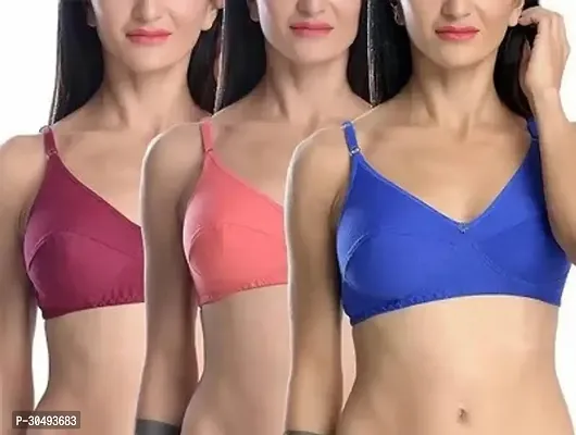 Women Full Coverage Solid Bra Pack Of 3