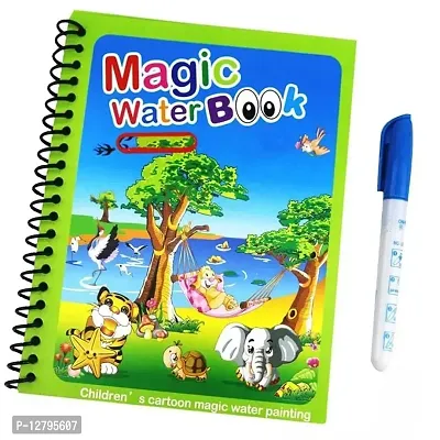 Children Magic Water Coloring Book with Magic Pen Fun and Learn Cartoon Educational Drawing Pad-thumb0