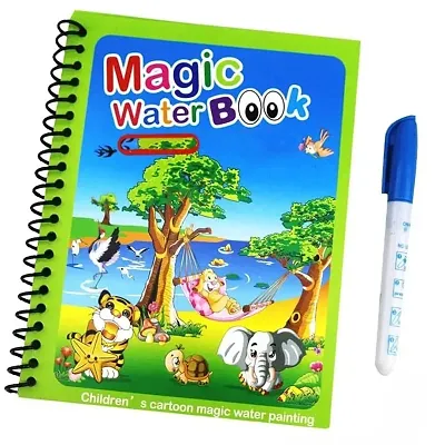 Children Magic Water Coloring Book with Magic Pen Fun and Learn Cartoon Educational Drawing Pad