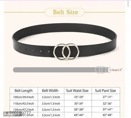 Women Black Leather Formal Belt-thumb4