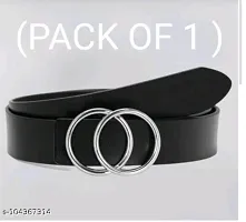Women Black Leather Formal Belt-thumb1