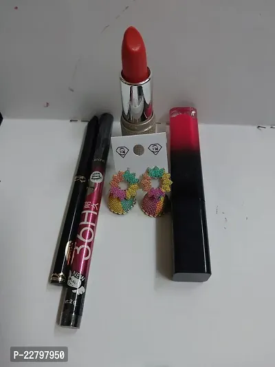 5In1 Combo Pack Of A Very Good Quality Of Makeup Products With Beautiful Earrings.