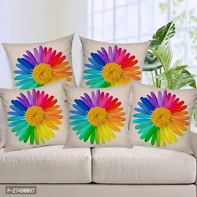 Sun Flower  Decorative  Printed Knitting  Square Cushion Covers Set of 5 16x16 inch-thumb0
