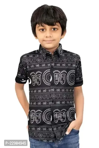 Roshni Fash New Lycra Printed Half Sleeve Boy's Shirt