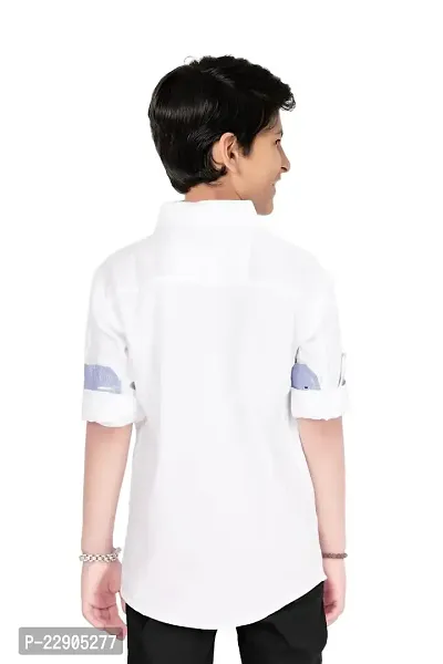 Roshni Fash Trendding Casual Kids Boys Shirt (6-7 Years, White)-thumb2