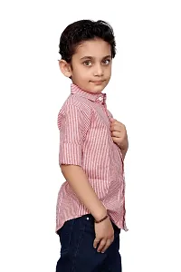 Roshni Fashion Stylish Lining Kids Boy's Shirt (14-15 Years, RED)-thumb3