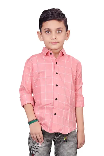 Roshni Fash Trendding New Classic fit Checks Kids Shirt