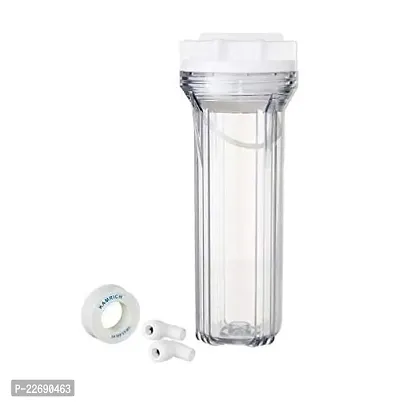 Water Craft 10 Inch Transparent Pre Filter Housing with 1/4 Elbow Connector for Domestic Water Purifier-thumb0