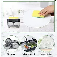 Green Agreetech 2 in 1 Soap Pump Plastic Dispenser for Dishwasher Liquid; Holder-thumb3