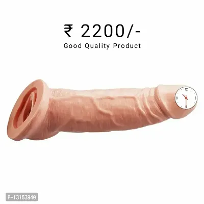 9 Dragon Mens Silicon Reusable Condom Sleeve - Skin Colour - Thick Material | Extra Time | 9 Inch Long-thumb0