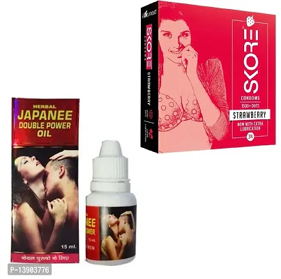 15 ML DOUBLE POWER  JAPANEE OIL + 3 PCS SKORE STRAWBERRY PLAVOUR