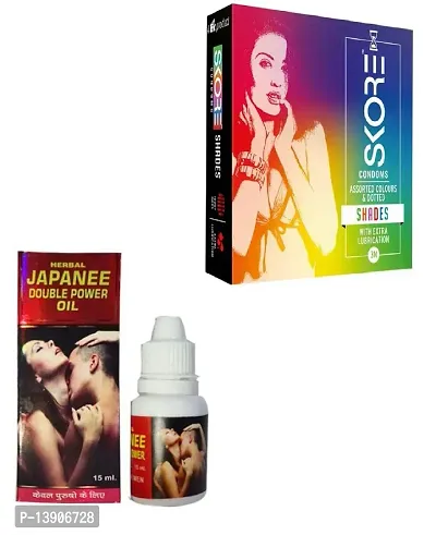 15 ML JAPANEE OIL + 3 PCS SKORE SHADES CONDOM