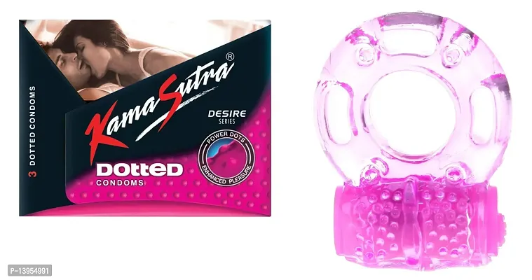 1 pcs vibrating ring + 3 pcs kamasutra  condom