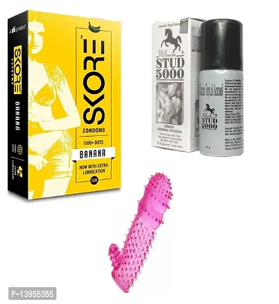 1 pcs stud  + 3 pcs skore banana flavour condom + 1 pcs crystal condom