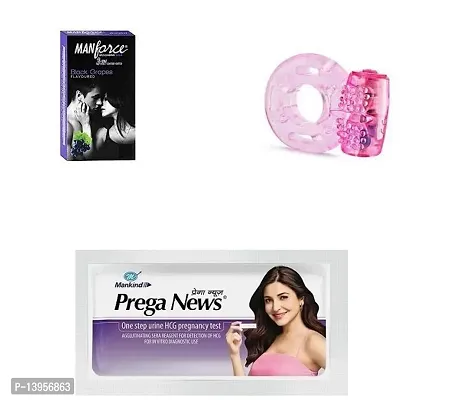 vibrating ring + prega news kit + manforce condom