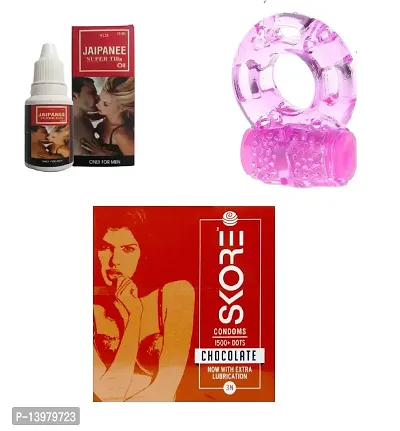 15 ml japanee oil  + 1 pcs  vibrating ring  + 3 pcs skore chocolate flavour condom