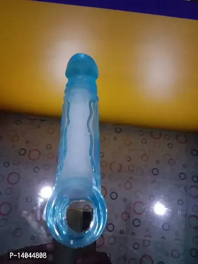 8 inch new silicon Transparent dragon condom in blue color