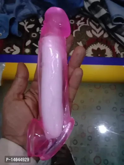 8 inch new silicon Transparent dragon condom in pink color