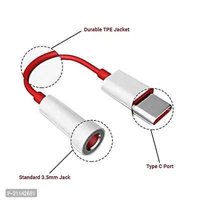 pritimo Type C to 3.5 mm Jack Audio Connector, Noise Cancelling Headphones Jack Converter Audio Adapter-thumb0