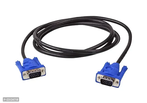 pritimo Male to Male VGA Cable 1.5 Meter, Support, Plasma, Projector, TFT. VGA to VGA Converter-thumb0