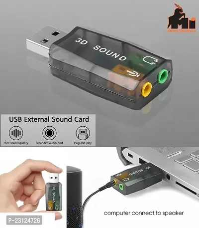 pritimo Sound Card, QHM623 3D Virtual 5.1 USB Audio Controller Sound Card (Integrated 2 Channel) Wireless USB Adapter-thumb0