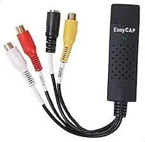 pritimo EASYCAP TV-out Cable High Quality USB 2.0 Video  Audio Capture Card Adapter Composite RCA Input for TV DVD VHS Video Cable (Black)  (Multicolor, For TV)-thumb3