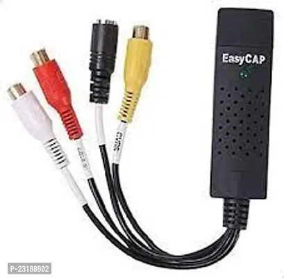 pritimo EASYCAP TV-out Cable High Quality USB 2.0 Video  Audio Capture Card Adapter Composite RCA Input for TV DVD VHS Video Cable (Black)  (Multicolor, For TV)-thumb4