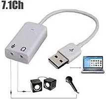 pritimo USB Sound and Mic Adapter 7.1 Channel 7.1ChUSBS Sound Card  (White)-thumb1