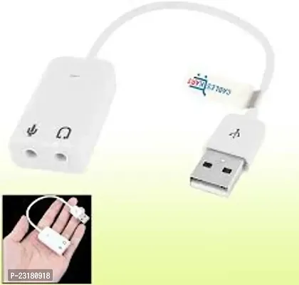 pritimo USB Sound and Mic Adapter 7.1 Channel 7.1ChUSBS Sound Card  (White)-thumb5