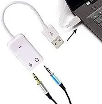 pritimo USB Sound and Mic Adapter 7.1 Channel 7.1ChUSBS Sound Card  (White)-thumb2