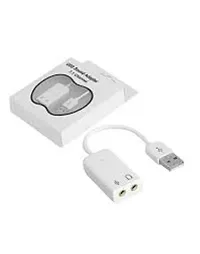 pritimo USB Sound and Mic Adapter 7.1 Channel 7.1ChUSBS Sound Card  (White)-thumb3