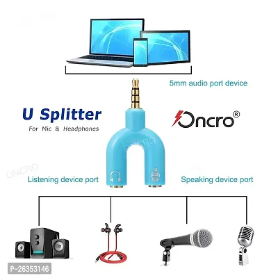 pritimo 3.5Mm 2 Male to 1 Female Headphone Earphone Mic Audio Y Splitter Adapter Cable for Pc Laptop[blue]-thumb5