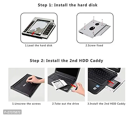 pritimo 2.5'' Internal 12.7MM HDD CADDY 2nd SATA CD/DVD-ROM to Expanded Data Storage 2.5 inch 12.7MM Universal HDD Caddy Internal Hard Drive Enclosure for All Laptop/PC-thumb2