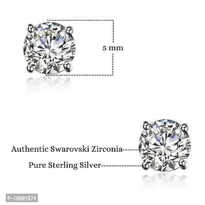 Femme Jam 925 Sterling Silver Studs Earrings for womens and Girls Semi Precious Gemstone Earring With Hallmarked and Certification-thumb3