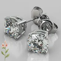 Femme Jam 925 Sterling Silver Studs Earrings for womens and Girls Semi Precious Gemstone Earring With Hallmarked and Certification-thumb1