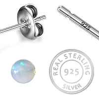 18K White Gold Plated 925 Sterling Silver Natural Rainbow Quartz Gemstone Designer Dangle Drop Earrings for Women and Girls-thumb3