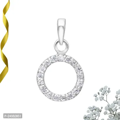18K White Gold Plated 925 Sterling Silver Pendant / Locket Adorned with Authentic Round Brilliant Cut Zirconia Crystals for Women  Girls Christmas Gift