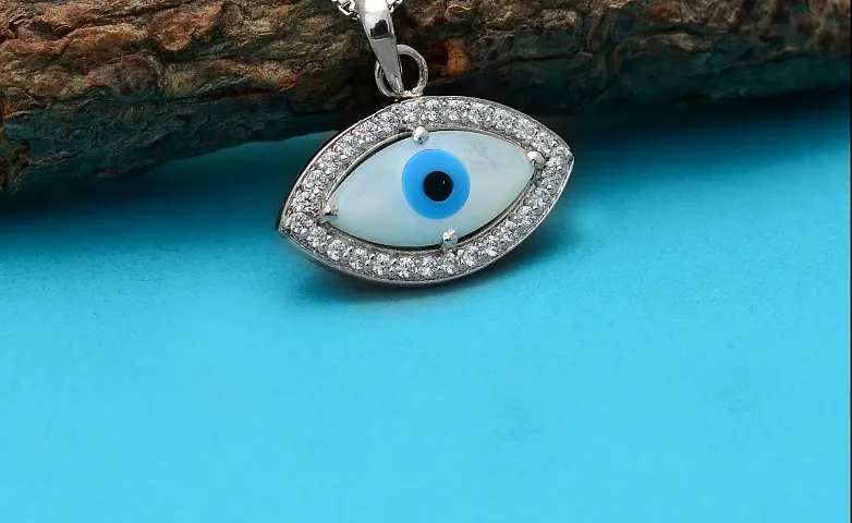 18K Plated Evil Eye 925 Sterling Zirconia Crystals Designer Pendant for Women Girls | Evil Eye Jewelry