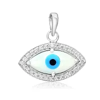 18K White Gold Plated Evil Eye 925 Sterling Silver Zirconia Crystals Designer Pendant for Women  Girls | Evil Eye Jewelry-thumb4