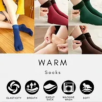 Winter Woolen Velvet Socks for Women Pack of *6 Pairs of Multicolour*. A Perfect Winter Wear and Gives You Warm Feeling In This Cold Winter  These Winter Velvet Woolen Socks Soft Warm Breathable Vint-thumb4