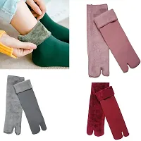 Winter Woolen Velvet Socks for Women Pack of *6 Pairs of Multicolour*. A Perfect Winter Wear and Gives You Warm Feeling In This Cold Winter  These Winter Velvet Woolen Socks Soft Warm Breathable Vint-thumb1