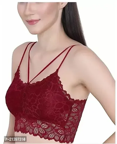 Stylish Red Nylon Bra For Women-thumb0