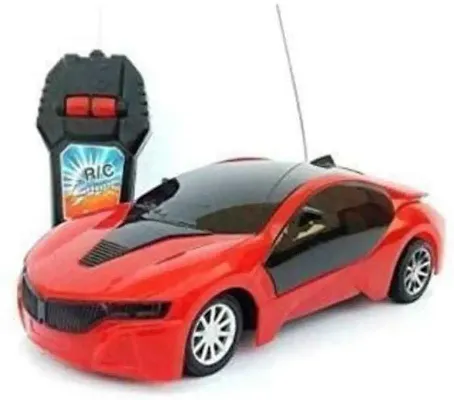 3D Light Fast Speed Modern 2 Function Remote Control Racing Car Toy for Kids, Adults, Boys, Girls(Color May Vary) (Red)