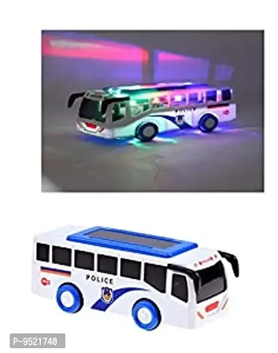 Police car Bus with Siren and Light Police Bus Toy Bus Toy Truck Bus Toy Pull Back Police car Bus for Kids (Pack of 1)-thumb0